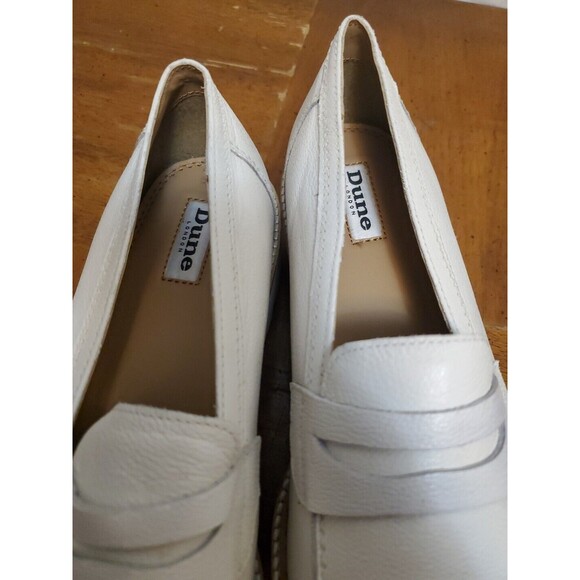 Dune London Granola White #7140 Leather Loafers Flats Shoes Barely Worn Size 8.5 - Picture 5 of 6